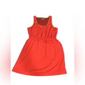 GAP Scoop Neck Stretch Waist Orange Fit & Flare Dress‎ Women's Size Large